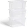 Rangement|Gifi Lot de 3 box 4,5L plastique transparent 26x18,8x20,4cm