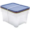 Rangement|Gifi Lot de 3 box 24L plastique transparent 44,5x34x33cm