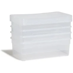 Rangement|Gifi Lot de 4 box 11L plastique transparent