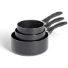 Lot de 3 casseroles tous feux sauf induction aluminium noir Ø14/16/20cm^Gifi Discount