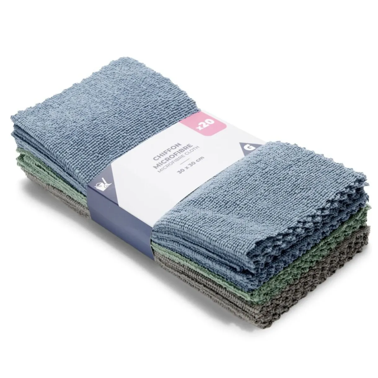Nettoyage Et Entretien|Gifi Lot de 20 chiffons microfibre 30x30cm polyester bleu