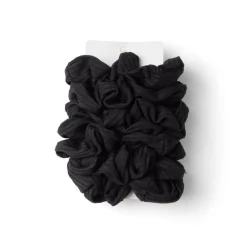 Gifi Lot de 8 chouchous scrunchies polyester côtelé noir