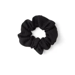 Gifi Lot de 8 chouchous scrunchies polyester côtelé noir