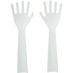 Lot de 2 couverts à salade forme main plastique blanc^Gifi Hot