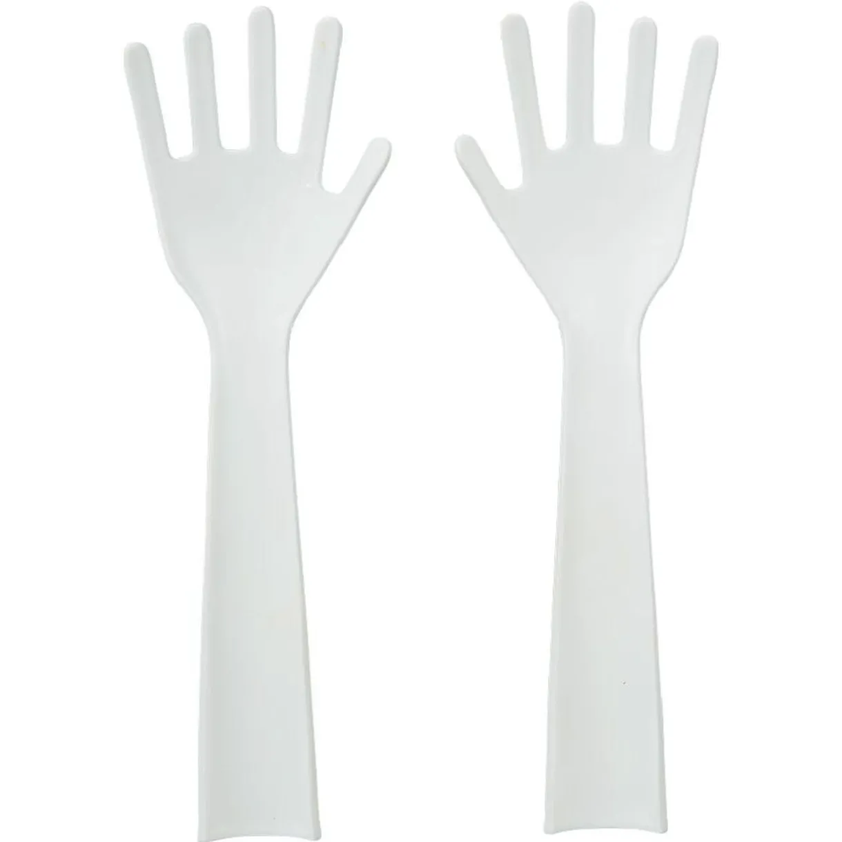 Lot de 2 couverts à salade forme main plastique blanc^Gifi Hot