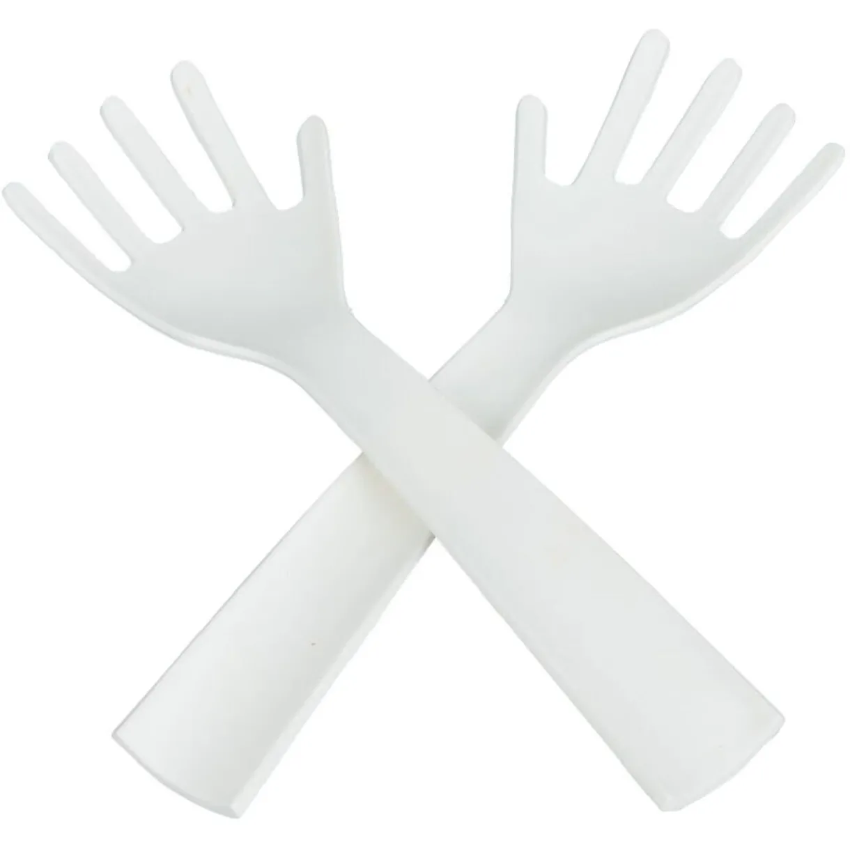 Lot de 2 couverts à salade forme main plastique blanc^Gifi Hot