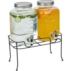 Lot de 2 distributeurs de boisson 4L avec support en métal^Gifi Best