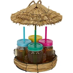 Lot de 4 gobelets à paille 260ml forme cactus dans décor estival^Gifi Outlet