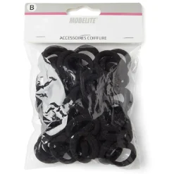 Outlet Gifi Lot de 50 élastiques à cheveux mousse polyester noir