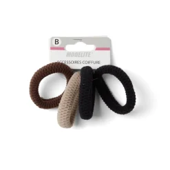 Online Gifi Lot de 4 élastiques à cheveux mousse polyester tricolore