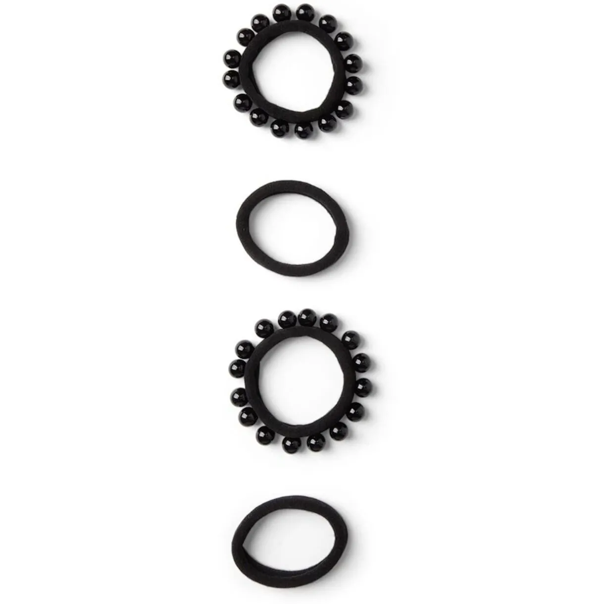 Outlet Gifi Lot de 4 élastiques à cheveux avec perles polyester noir