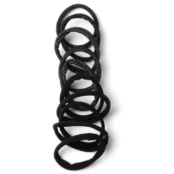 Clearance Gifi Lot de 10 élastiques à cheveux mousse polyester noir et argenté