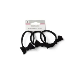 Online Gifi Lot de 3 élastiques à cheveux avec noeud papillon polyester noir