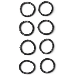 New Gifi Lot de 8 élastiques à cheveux spirale caoutchouc noir