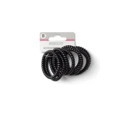 New Gifi Lot de 8 élastiques à cheveux spirale caoutchouc noir