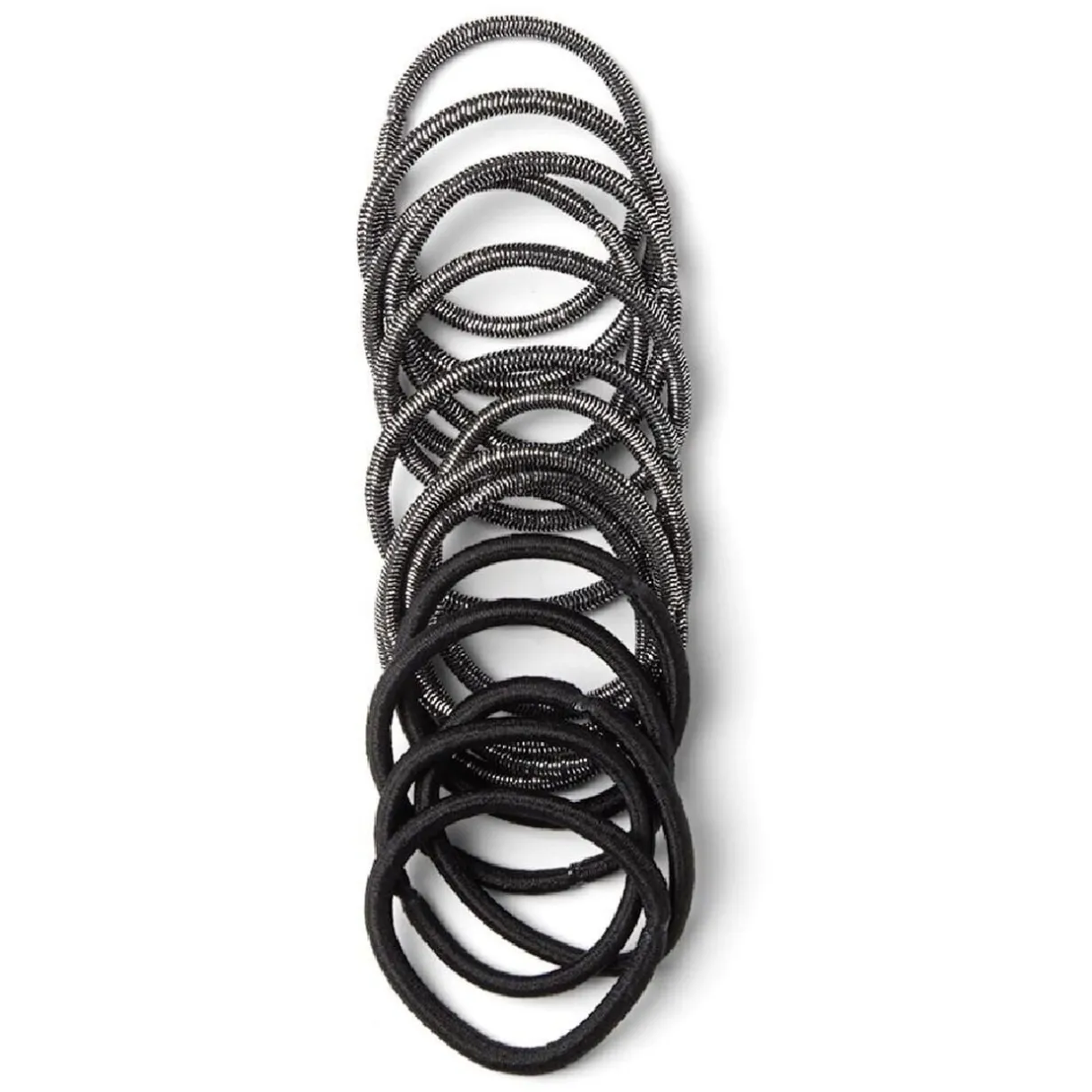 Outlet Gifi Lot de 15 élastiques à cheveux polyester noir et blanc aspect chiné