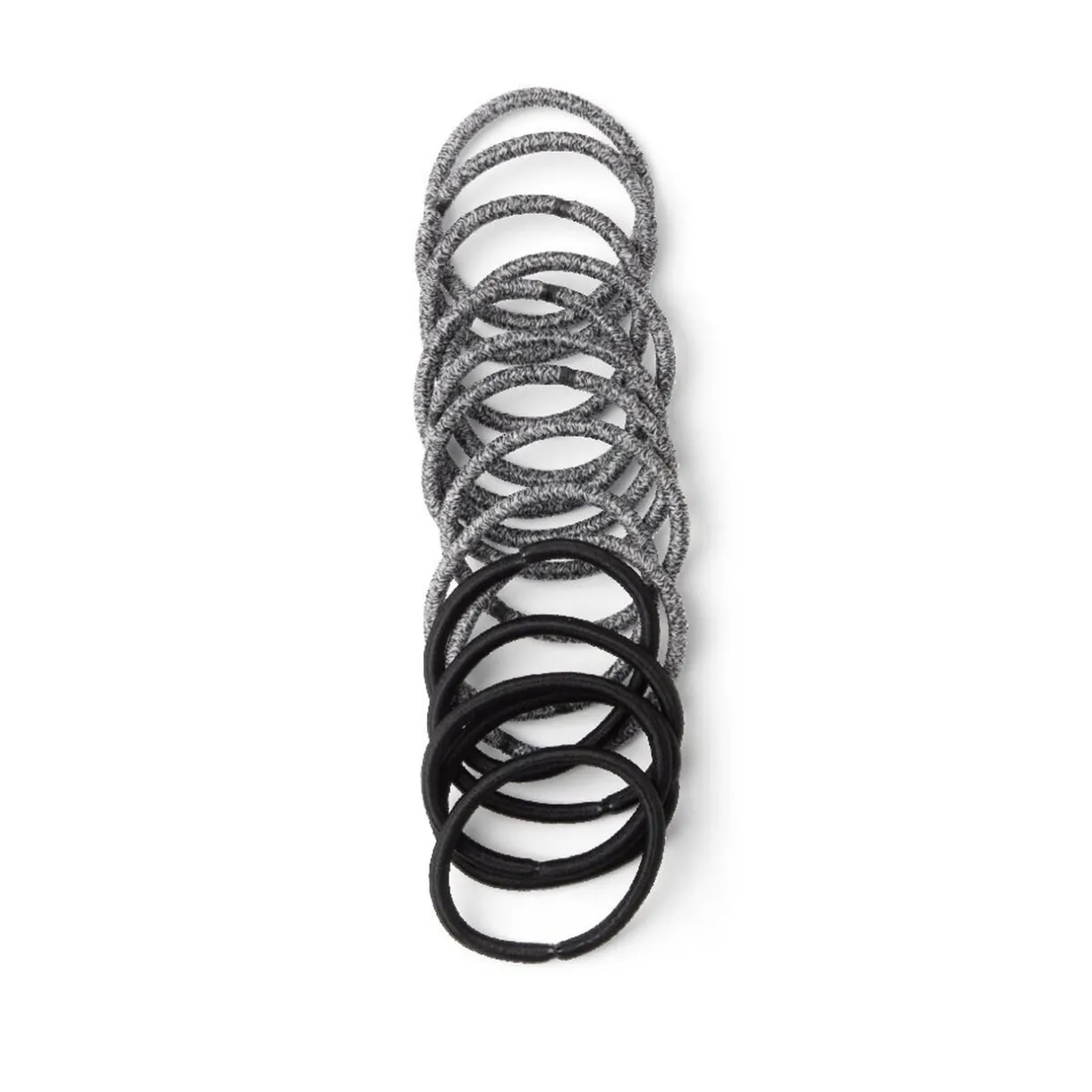 Outlet Gifi Lot de 15 élastiques à cheveux polyester noir et blanc aspect chiné