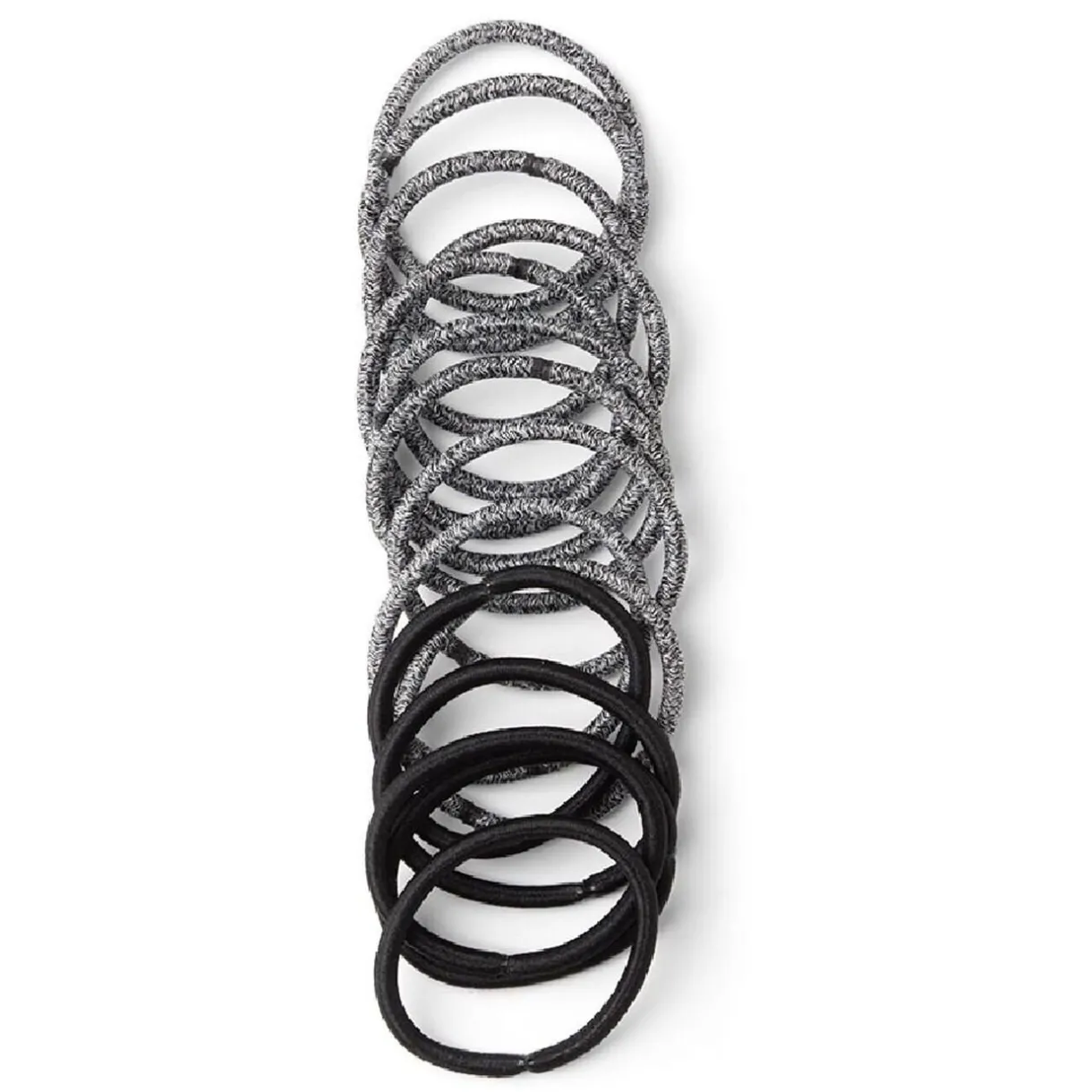 Outlet Gifi Lot de 15 élastiques à cheveux polyester noir et blanc aspect chiné