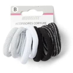 Gifi Lot de 8 élastiques à cheveux mousse polyester 4 coloris
