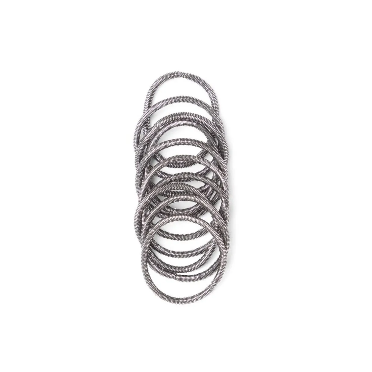 Sale Gifi Lot de 15 élastiques à cheveux polyester noir et fil métallique argenté