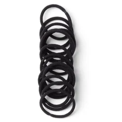 Outlet Gifi Lot de 15 élastiques à cheveux basiques polyester noir
