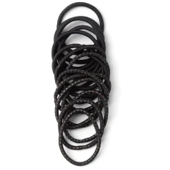 Outlet Gifi Lot de 15 élastiques à cheveux polyester noir et fil métallique multicolore