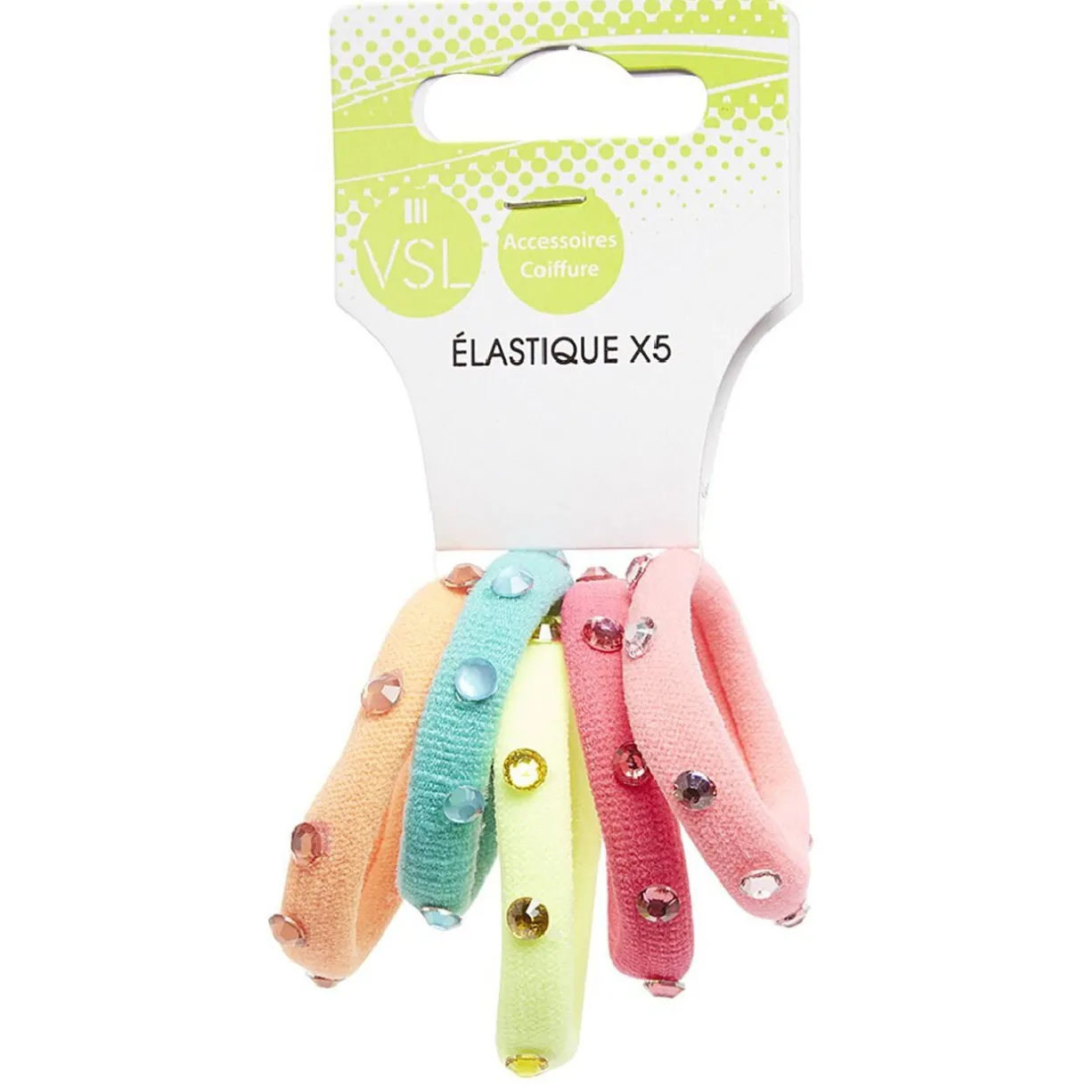 Hot Gifi Lot de 5 élastiques colorés avec strass