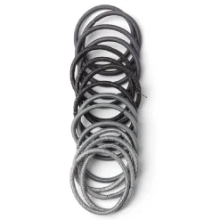 Gifi Lot de 15 élastiques sans métal gris et noir