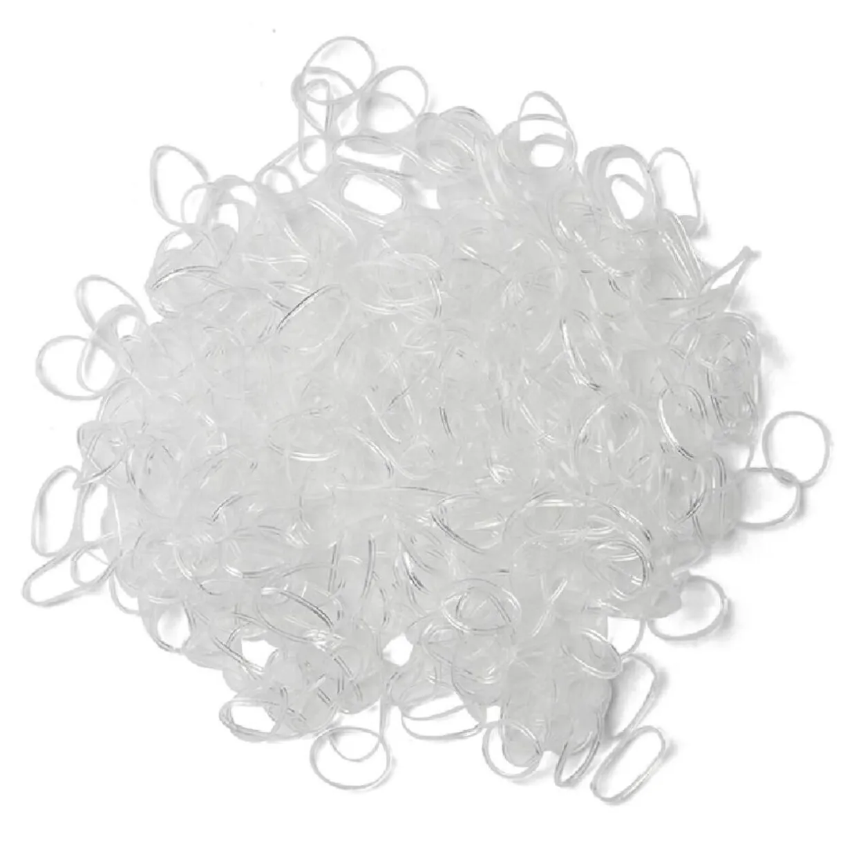 Gifi Lot de 500 mini élastiques à cheveux caoutchouc transparent