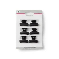 New Gifi Lot de 9 mini pinces cheveux papillon uni noir brillant L2cm