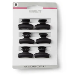 New Gifi Lot de 9 mini pinces cheveux papillon uni noir brillant L2cm