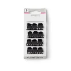 Hot Gifi Lot de 12 mini pinces cheveux papillon noir mat L2cm