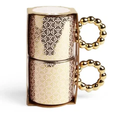Lot de 2 mugs 30cl design chic rose et doré^Gifi Discount