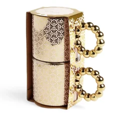 Lot de 2 mugs 30cl design chic rose et doré^Gifi Discount