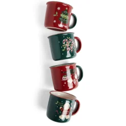 Lot de 4 mugs en céramique décor Noël 365ml^Gifi Best