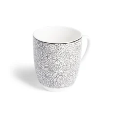 Lot de 4 mugs 200ml porcelaine Ø8,8x10,4cm noir et blanc^Gifi Best