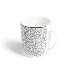 Lot de 4 mugs 200ml porcelaine Ø8,8x10,4cm noir et blanc^Gifi Best