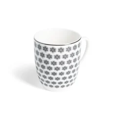 Lot de 4 mugs 200ml porcelaine Ø8,8x10,4cm noir et blanc^Gifi Best