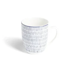 Lot de 4 mugs 200ml porcelaine Ø8,8x10,4cm bleu et blanc^Gifi Sale