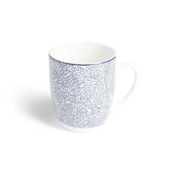 Lot de 4 mugs 200ml porcelaine Ø8,8x10,4cm bleu et blanc^Gifi Sale