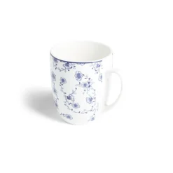 Lot de 4 mugs 200ml porcelaine Ø8,8x10,4cm bleu et blanc^Gifi Sale