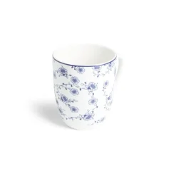 Lot de 4 mugs 200ml porcelaine Ø8,8x10,4cm bleu et blanc^Gifi Sale