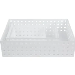 Rangement|Gifi Lot de 3 panières de rangement blanche