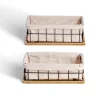 Rangement|Gifi Lot de 2 panières métal et bois