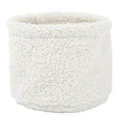 Rangement|Gifi Lot de 3 panières rondes effet laine bouclée polyester blanc