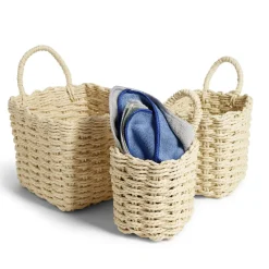 Rangement|Gifi Lot de 3 panières tressées rangement salle de bain