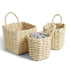Rangement|Gifi Lot de 3 panières tressées rangement salle de bain