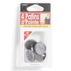 Gifi Lot de 4 patins de meuble ronds avec pointe - Ø28 mm