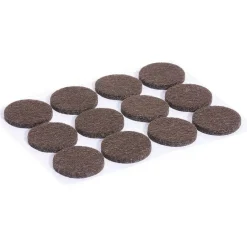 Outlet Gifi Lot de 12 patins en feutre adhésif marron - Ø22 mm