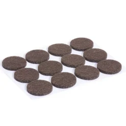 Outlet Gifi Lot de 12 patins en feutre adhésif marron - Ø22 mm